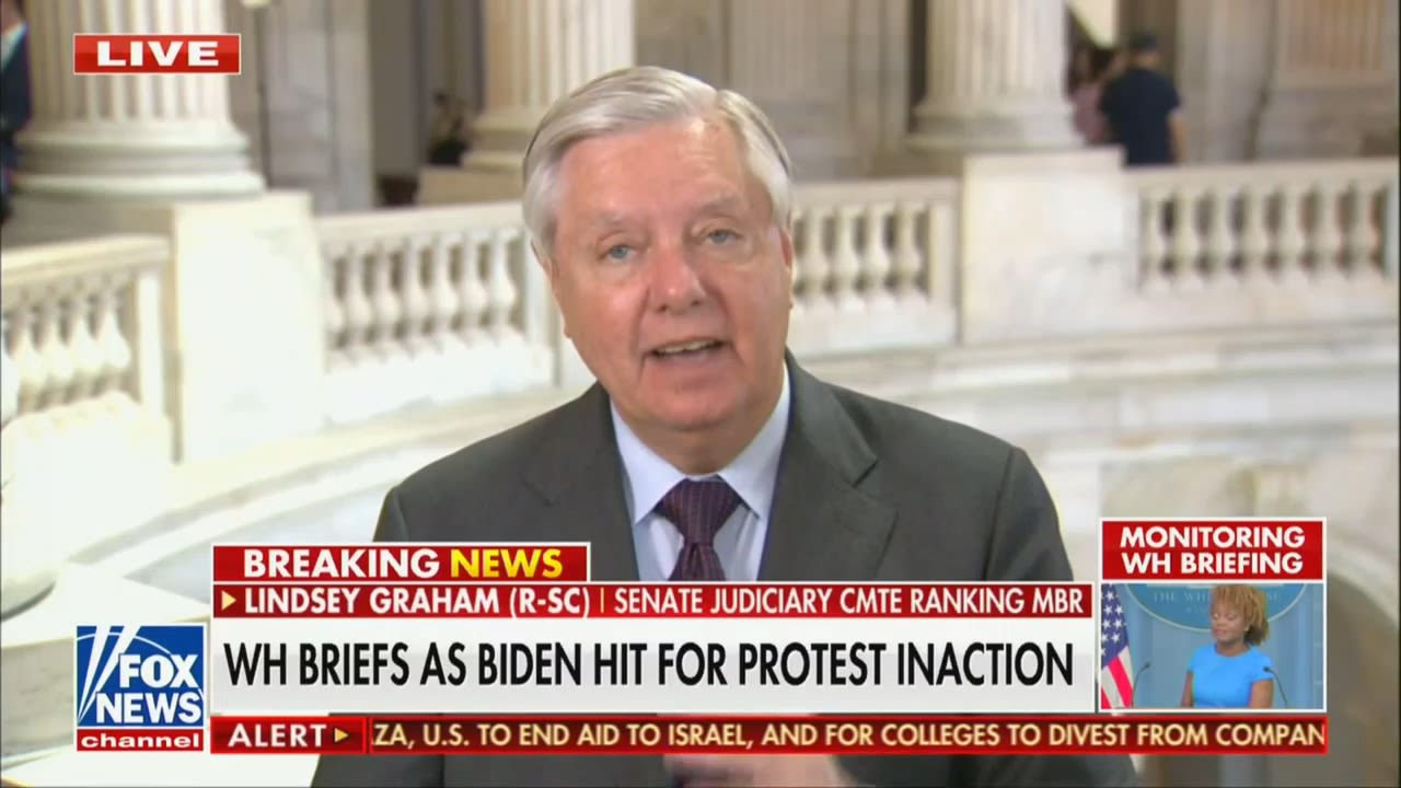 Lindsey Graham Rips Biden for Being ‘Afraid’ of Protesters and the ‘Hamas Wing of the Democratic Party’