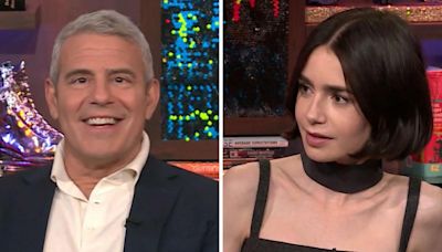 Andy Cohen confuses Lily Collins with "big reaction" to her Julia Roberts story on 'WWHL'