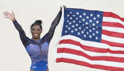 Simone Biles makes history with second all-around Olympic gymnastics title, 8 years after her first