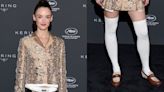 Charlotte Le Bon Slips into Miu Miu Loafers and Matching Crystal-Adorned Ensemble at Cannes Film Festival