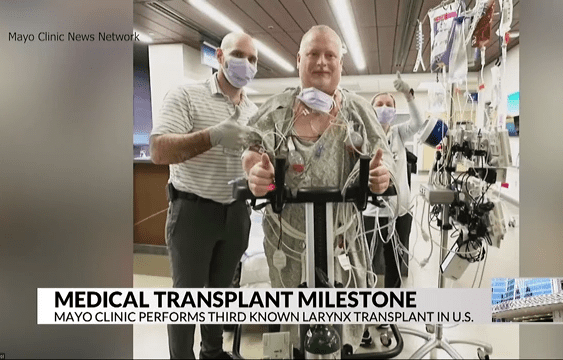 Mayo Clinic surgeons perform world's first known successful larynx transplant on cancer patient in Arizona