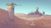 Survive a harsh world in the demo for a city builder that looks like a Moebius drawing come to life