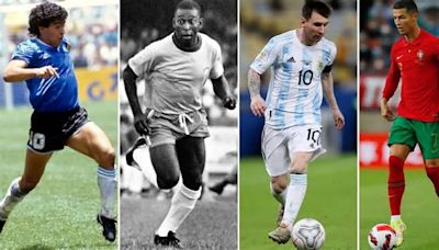 La simulación que busca poner fin al debate sobre quién fue el mejor futbolista de la historia entre Maradona, Messi, Cristiano Ronaldo y Pelé