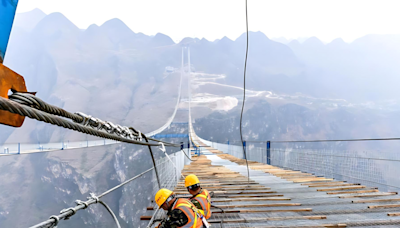 Construction Underway On World's Highest Bridge