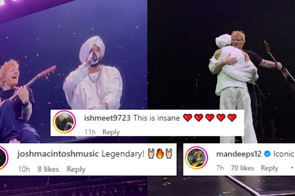 Ed Sheeran makes a surprise appearance at Diljit Dosanjh's Birmingham concert; Fans call it 'iconic'