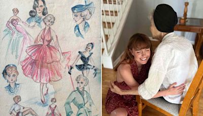 Woman Recreates Grandmother's Sketches After She Gave Up Fashion Designer Dream for Motherhood in 1940s (Exclusive)