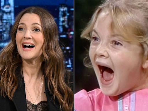 Drew Barrymore Reacts to Video of Her 'Tonight Show' Debut at Age 7 — and Screaming at Johnny Carson