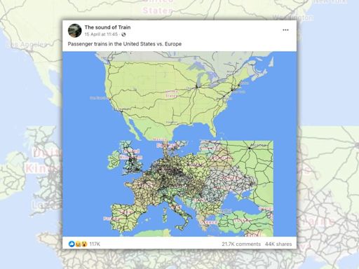 About Those Viral Maps Supposedly Comparing US vs. Europe Passenger Train Lines