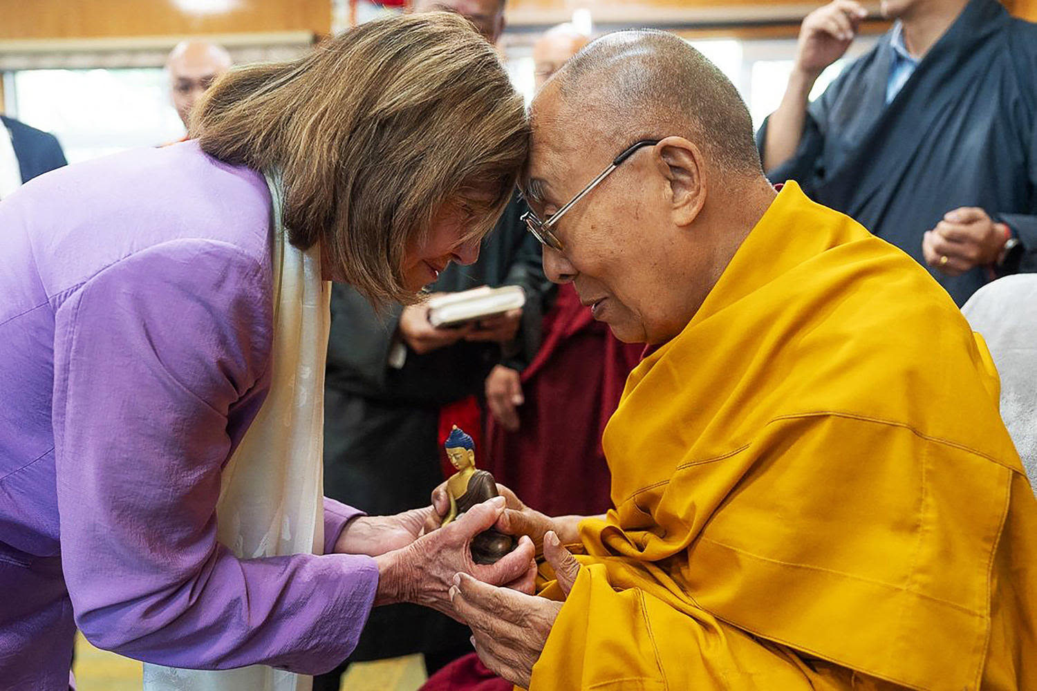 Nancy Pelosi and other U.S. lawmakers meet with Dalai Lama, a move likely to anger China