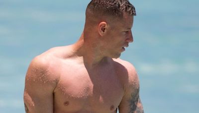 Ross Barkley flaunts shredded abs in Barbados with partner Katherine Pilkington