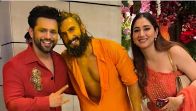 Rahul Vaidya-Disha Parmar Pose With ‘Sabki Jaan’ Ranveer Singh - News18