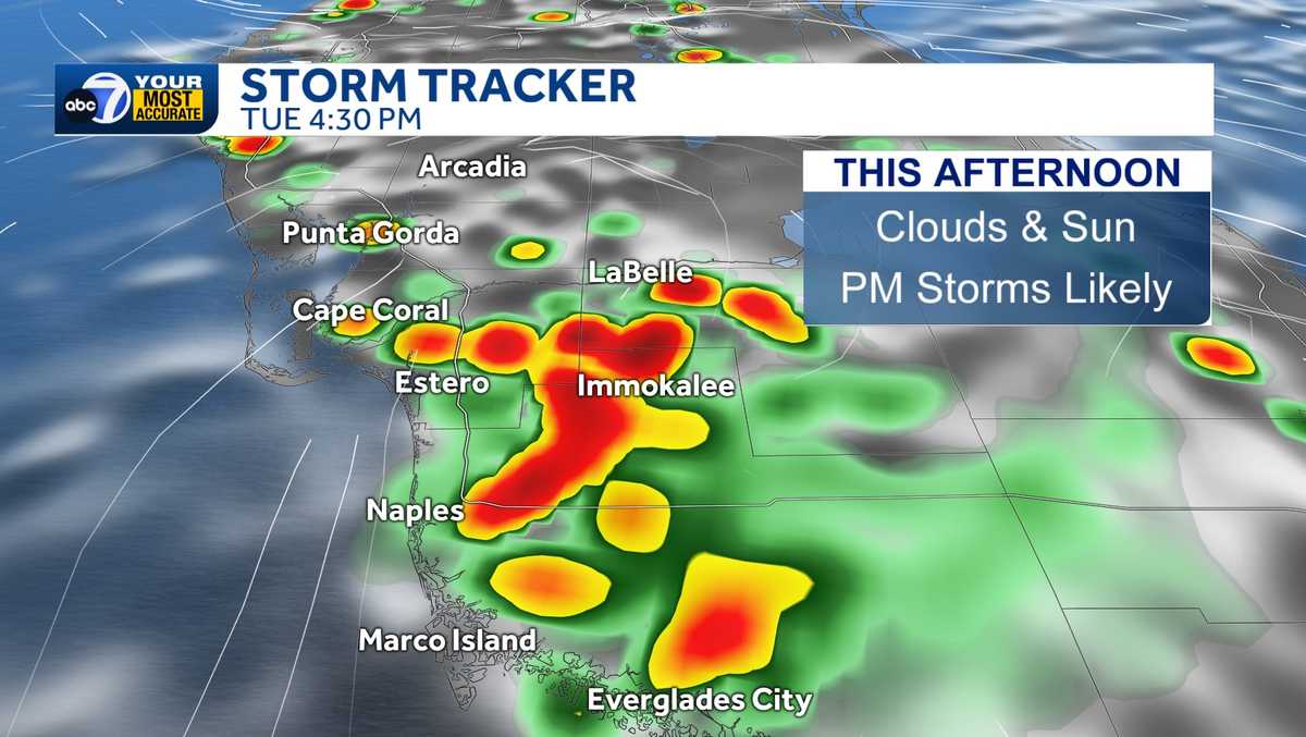 Tuesday forecast: Another stormy afternoon ahead for Southwest Florida