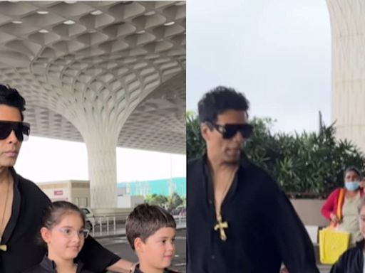 Watch: Karan Johar Jets Off With His Kids Yash And Roohi In Style - News18