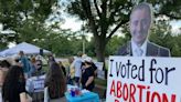 Abortion rights advocates rally outside office of Bucks County Congressman Fitzpatrick