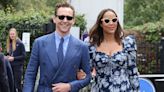 Tom Hiddleston and Zawe Ashton wore coordinating, blue outfits to Wimbledon