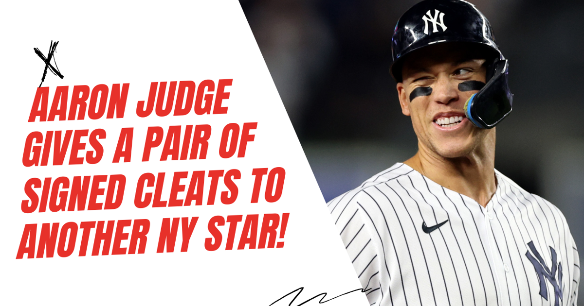 WOW! Aaron Judge gives a pair of his signed cleats to another New York star, but not from the MLB!