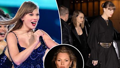 Taylor Swift grabs dinner in London with Cara Delevingne, Kate Moss and more squad members