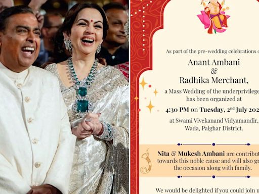 Mukesh Ambani, Nita Ambani arrive at mass wedding venue as Anant Ambani, Radhika Merchant wedding countdown begins