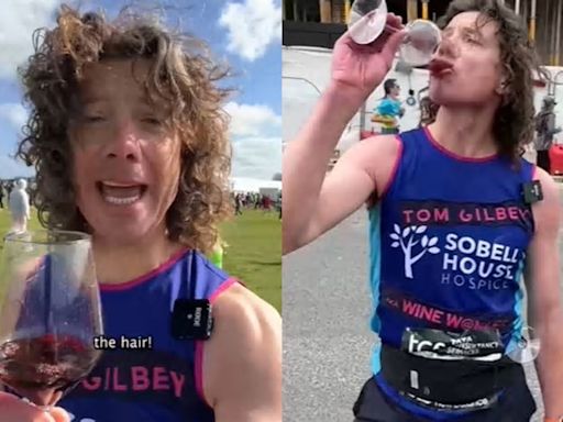 Vídeo: homem bebe 25 taças de vinho durante maratona de Londres