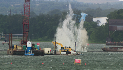 Demolition begins on Mon River dam in Elizabeth