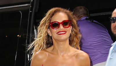 Rita Ora shows off her incredible figure in her EIGHTH red ensemble