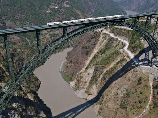 ...Chenab Rail Bridge Achieves Big Milestone! Indian Railways Conducts Train Trials On World’s Highest Railway Bridge...