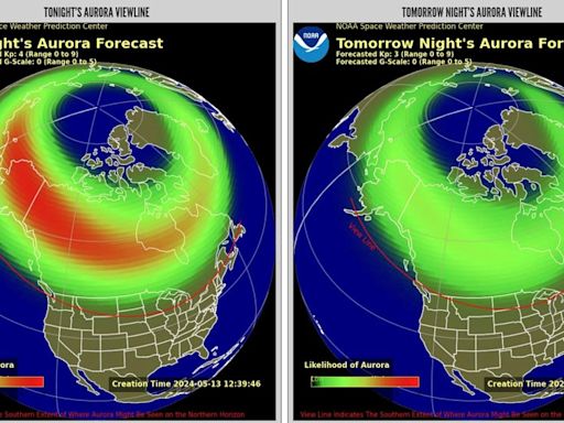 NOAA Posts Aurora Viewline for Monday and Tuesday (Experimental) – Geomagnetic Storming to Persist Tonight