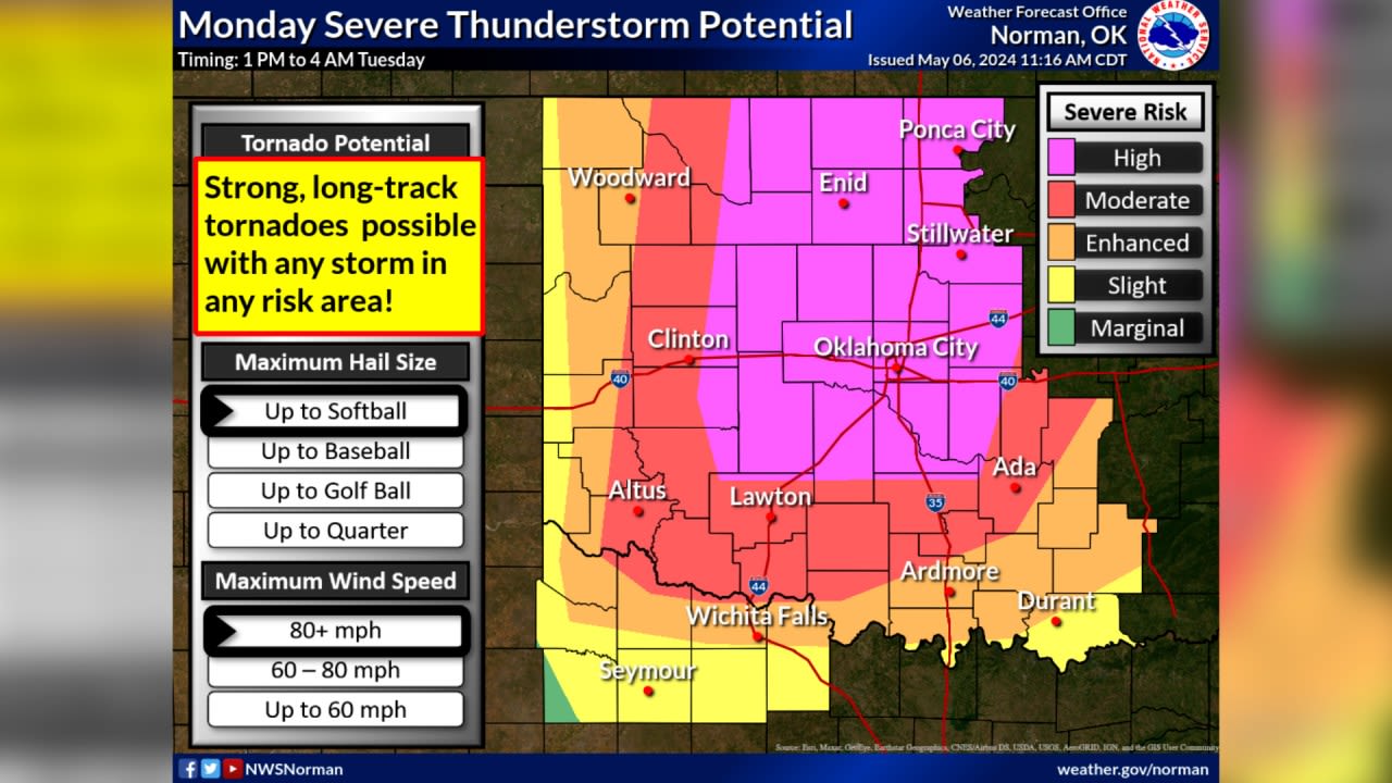 Tornado watch issued for part of Texoma ahead of severe weather Monday