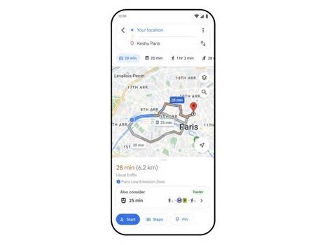 Google Maps will suggest transit, walking alternatives next to driving routes