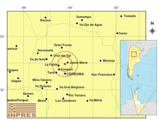 Fuerte temblor en Córdoba, con epicentro en las Sierras Chicas