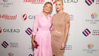 Sharon Stone, 66, and Charlize Theron, 48, turn heads in glamorous outing