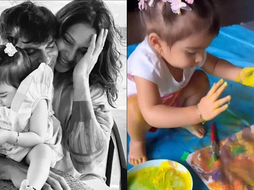 Bipasha Basu shares a video of little Devi making a freehand painting with dad Karan Singh Grover - Watch | Hindi Movie News - Times of India