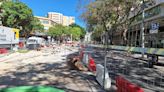 La ampliación del Metro corta el tráfico en calle Hilera donde vecinos y comerciantes temen los efectos de las obras