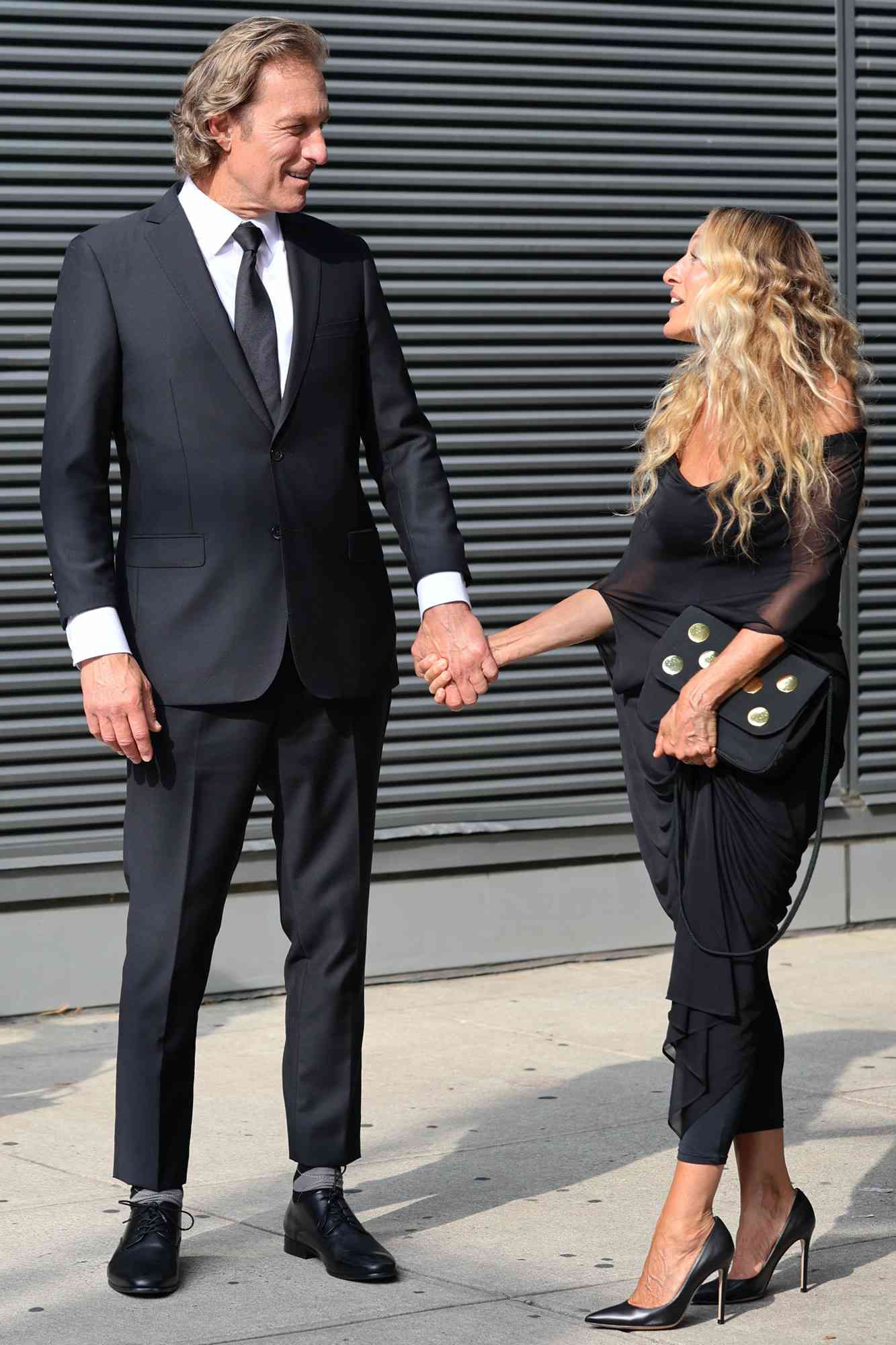 Sarah Jessica Parker and John Corbett Are All Smiles Holding Hands in Head-to-Toe Black for 'And Just Like That...'