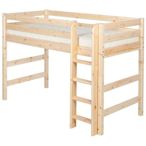 FLEXA Classic Semi-High Beds 中高床兒童房配置樓梯(A款)，另提供丹麥原廠獨立筒床墊供選配。