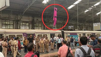 Mumbai Man Disrupts Local Train Services At Churchgate Station By Throwing Raincoat On Overhead Wire-VIDEO