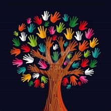 'Colorful Diversity Tree Hands Illustration' Art Print - Cienpies ...