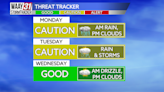 A pair of severe weather risks to start your work-week