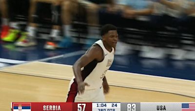 Anthony Edwards drops 16 points off bench in blowout win over Serbia