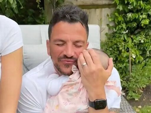 Peter Andre shows off adorable baby Arabella during TikTok challenge with stunning wife Emily