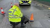 Sinkhole investigators assess possible pipe damage