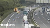 M4: Lorry overturns after collision sparking hour-long delays