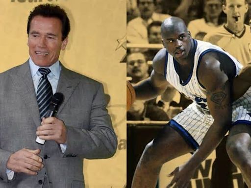 Arnold Schwarzenegger on the first time meeting Shaquille O'Neal: "He must have eaten like 10 meals, which is staggering the way this guy devoured it"