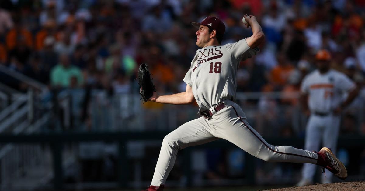 Texas A&M pitchers slow down potent Tennessee bats in CWS finals series opener