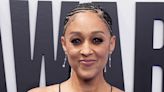 Tia Mowry stuns in a floral black gown at the BET Awards 2024