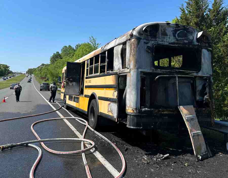 School bus fire in Fairfax County; driver makes it out