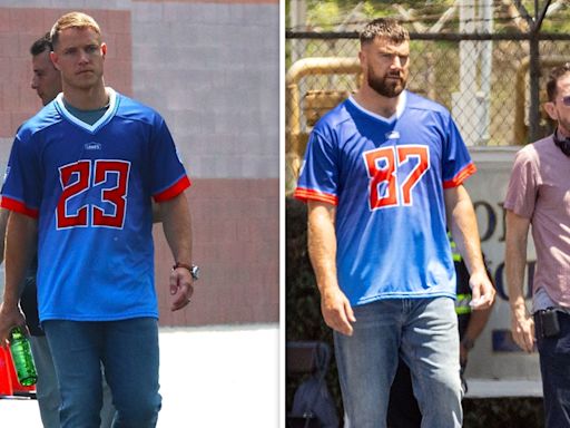 Travis Kelce, Christian McCaffrey Team Up For Commercial Shoot In L.A.