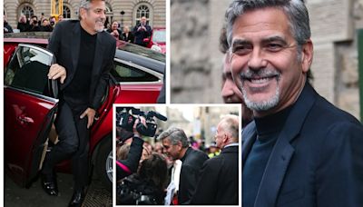 Hollywood superstar George Clooney arrives for in Edinburgh