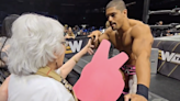 Watch: Out wrestler Anthony Bowens scissored this granny and it's the cutest thing ever