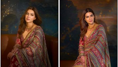 ...2024: Kriti Sanon Proved She "Loves Her Sarees" For The Festive Season With A Pink Embellished Tarun Tahiliani...